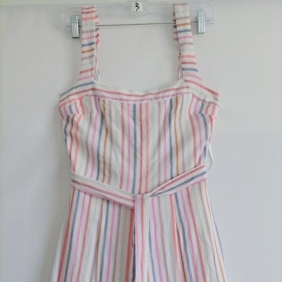 Mi Ami Francescas Womens Pink Multi Striped Pantsuit Jumpsuit Romper S New - Picture 3 of 8
